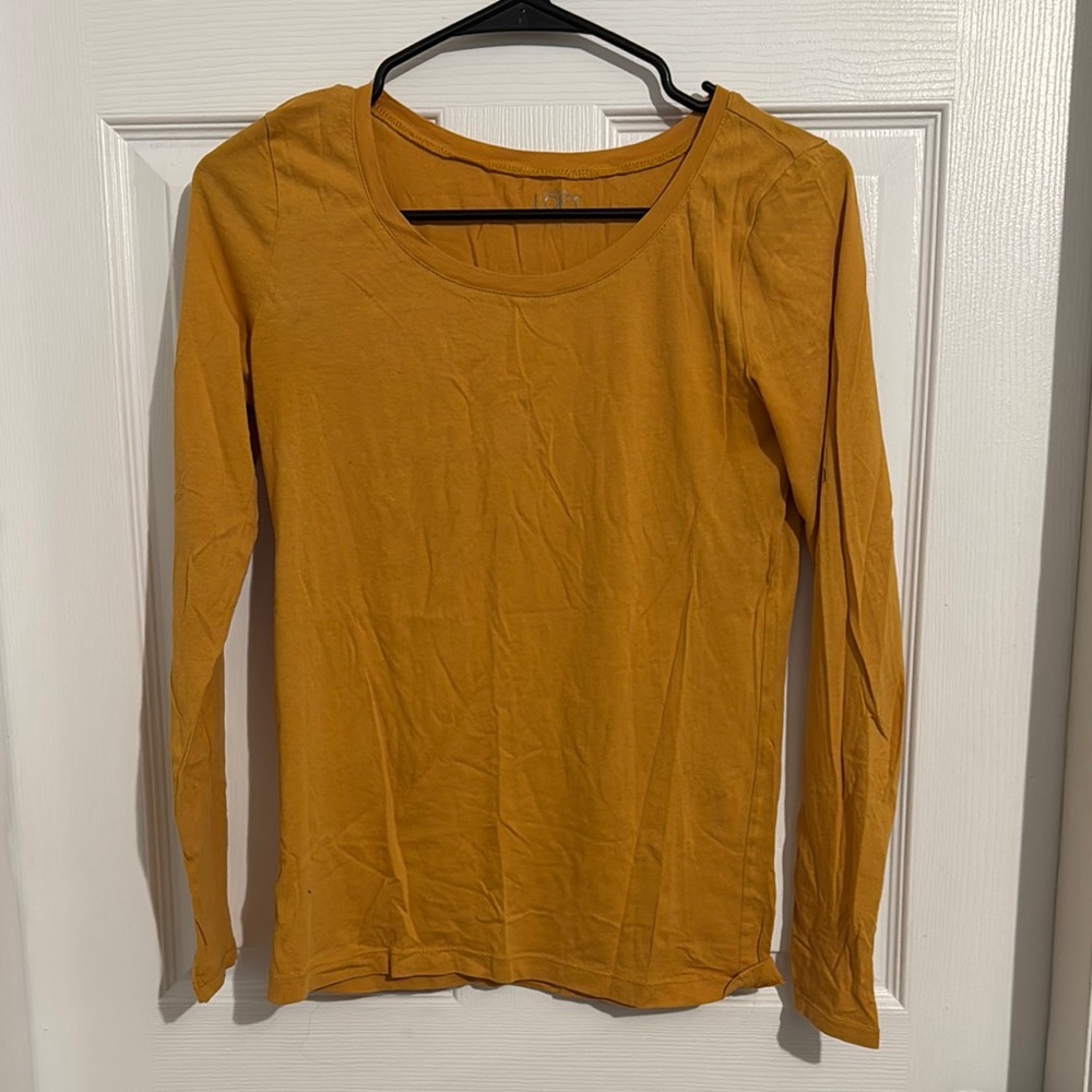 LOFT Long Sleeve T Basic Dark Yellow Ochre XS
